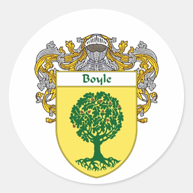 Boyle Coat of Arms (Mantled) Classic Round Sticker (Front)