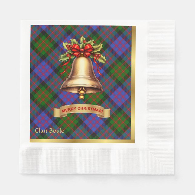 Boyle Personalised Tartan Christmas Napkin (Front)