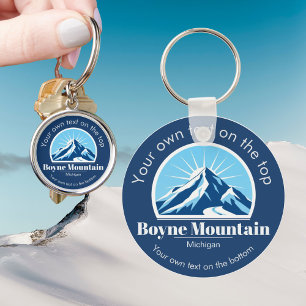 Boyne Mountain Michigan ski resort gift Key Ring