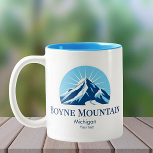 Boyne Mountain Michigan ski souvenir vacation Two-Tone Coffee Mug
