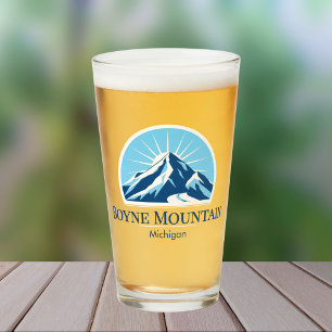  Boyne Mountain Michigan ski vacation beer Glass