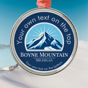 Boyne Mountain Michigan ski vacation medal Metal Ornament