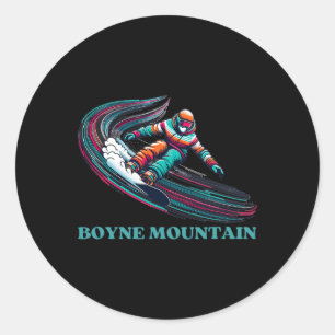 Boyne Mountain Michigan Snowboarding Classic Round Sticker