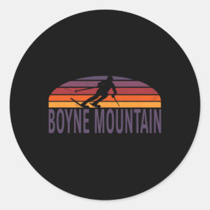 Boyne Mountain Michigan Usa Ski Resort Snowboardin Classic Round Sticker