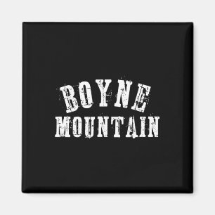 Boyne Mountain Rustic Bold Artisan Grungy Ski Skie Magnet