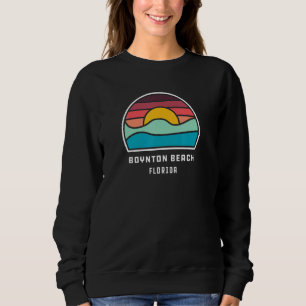 Boynton Beach Florida Cool Minimalist Ocean Wave S Sweatshirt
