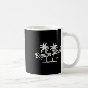 Boynton Beach Florida Vintage 70s Palm Trees Graph Coffee Mug