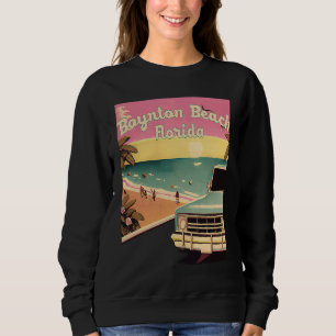 Boynton Beach Retro Beach Vacation Graphics Florid Sweatshirt
