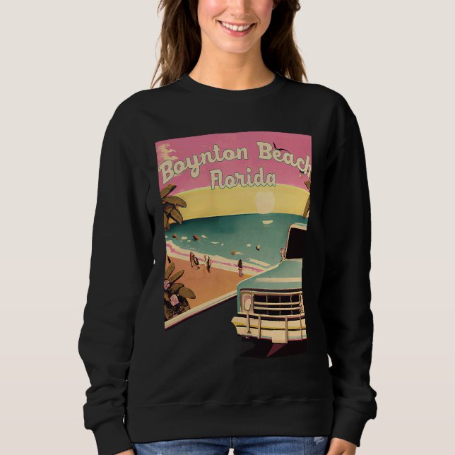 Boynton Beach Retro Beach Vacation Graphics Florid Sweatshirt (Front)