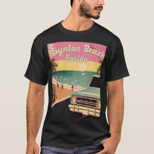 Boynton Beach Retro Beach Vacation Graphics Florid T-Shirt