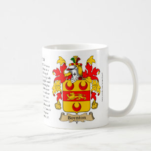 Boynton, the Origin, the Meaning and the Crest Coffee Mug
