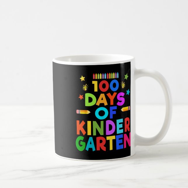Boys 100 Days Of Kindergarten Celebration Kids Gif Coffee Mug (Right)