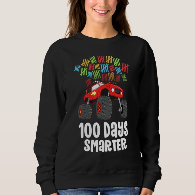 Boys 100th Day Of School Shirt Monster Truck 100 S (Front)