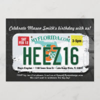 Boy's 16th Birthday Florida License Invitation
