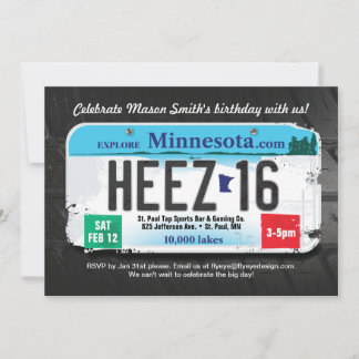 Boy's 16th Birthday Minnesota License Invite