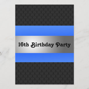 Boy's 16th Birthday Party Invite