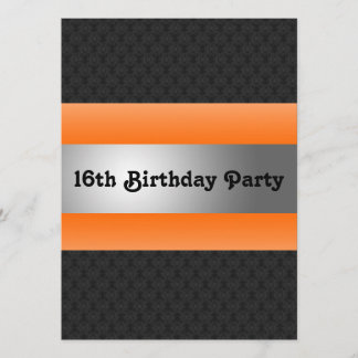 Boy's 16th Birthday Party Invite