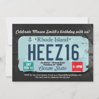 Boy's 16th Birthday RI License Invitation