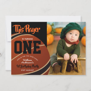 BOYS 1st Birthday Basketball Invites ADD PHOTO