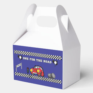 BOY'S 1ST BIRTHDAY DASHING BLUE PARTY RACE CAR FAVOUR BOX