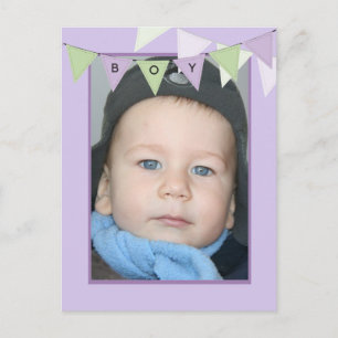 Boy's 1st Birthday Party Banner Photo Invitation