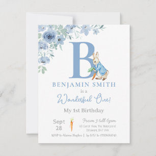 Boys 1st Birthday Peter Rabbit Invitation