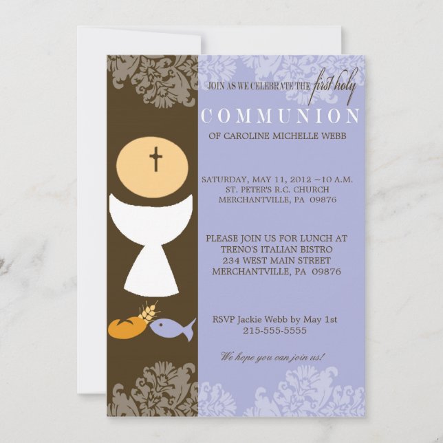 Boy's 1st Communion Invitation (Front)