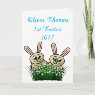 (Boy's) 1st Easter Card. Holiday Card