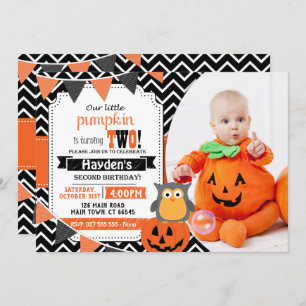 Boys 2nd Birthday Halloween Birthday Invite