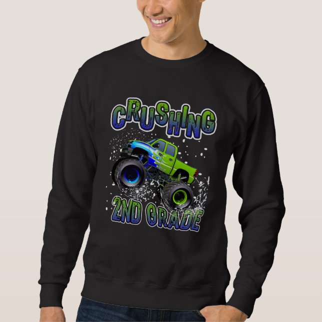 Boys 2nd Second Grade Truck  for Grade School Kids Sweatshirt (Front)