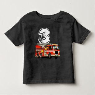 Boy's 3rd Birthday Red Fire Truck Toddler T-Shirt