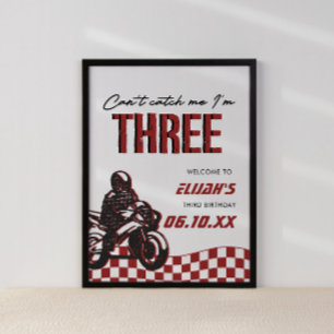 Boys 3rd Motocross Dirt Bike Birthday Poster