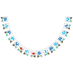Boys 4th birthday Fishing themed Happy Birthday Bunting