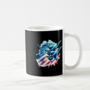 Boys 4th Of July American Usa Flag Fighter Jet 2 Coffee Mug