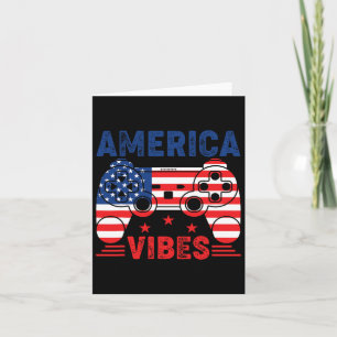 Boys 4th Of July Gamer America Vibes Kids  Card