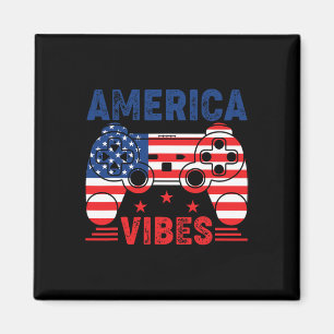 Boys 4th Of July Gamer America Vibes Kids Magnet