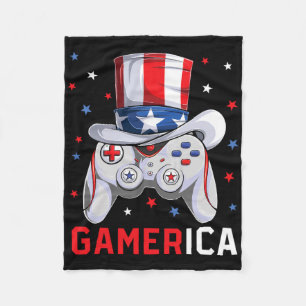 Boys 4th Of July Video Game American Flag Uncle Sa Fleece Blanket