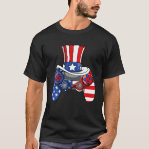 Boys 4Th Of July Video Game American Flag Uncle Sa T-Shirt