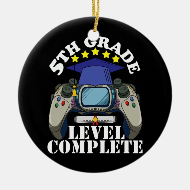 Boys 5th Grade Graduation 2022 Video Game Class Ceramic Ornament (Front)