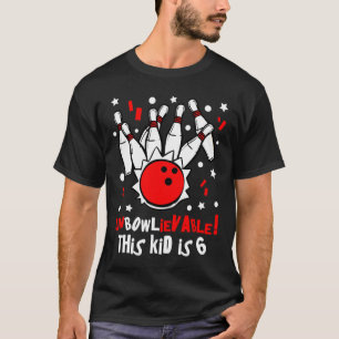 Boys 6th Birthday Bowling Pin Party Cool Unbowlie T-Shirt