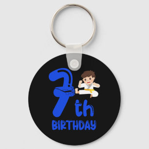 Boy's 7th Birthday Party. Seventh Birthday. Karate Key Ring