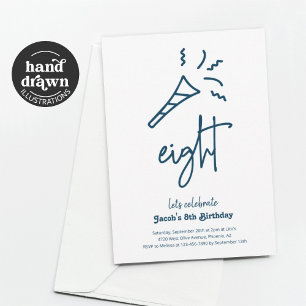 Boys 8th Birthday Party Invitation