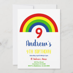 Boys 9th birthday invitation