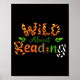 Boys animal print clothes wild about reading book