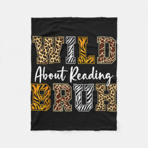 Boys animal print clothes wild about reading kids fleece blanket