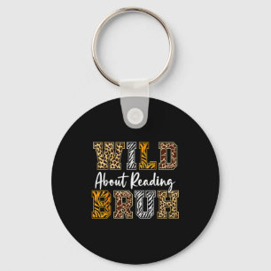 Boys animal print clothes wild about reading kids key ring