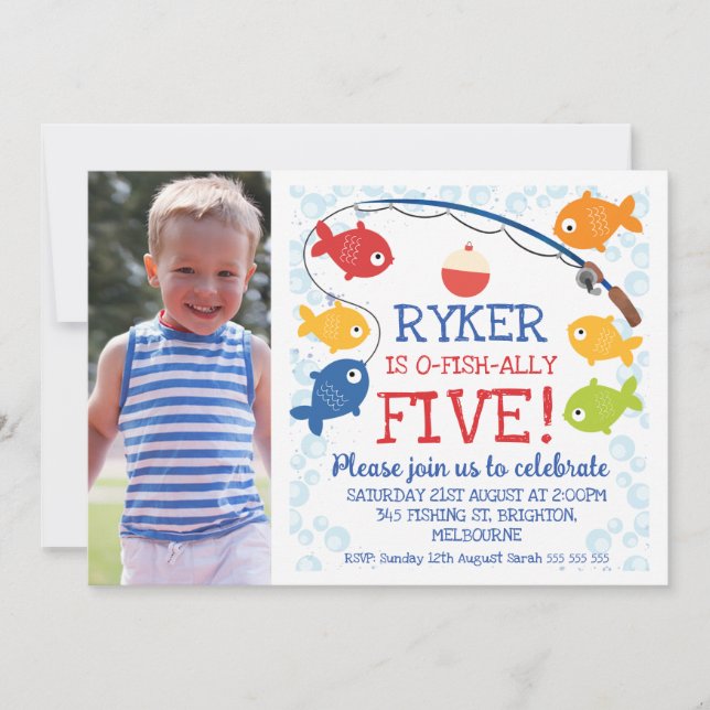 Boys Any Age O-fish-ally Birthday Invitation (Front)