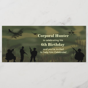 Boy's Army Birthday Invitation