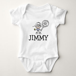 Boys baby bodysuit with cute tennis cartoon