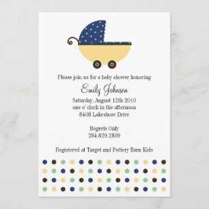 Boy's Baby Carriage Invitation